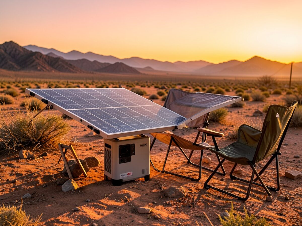 Estación de energía portátil en uso al aire libre